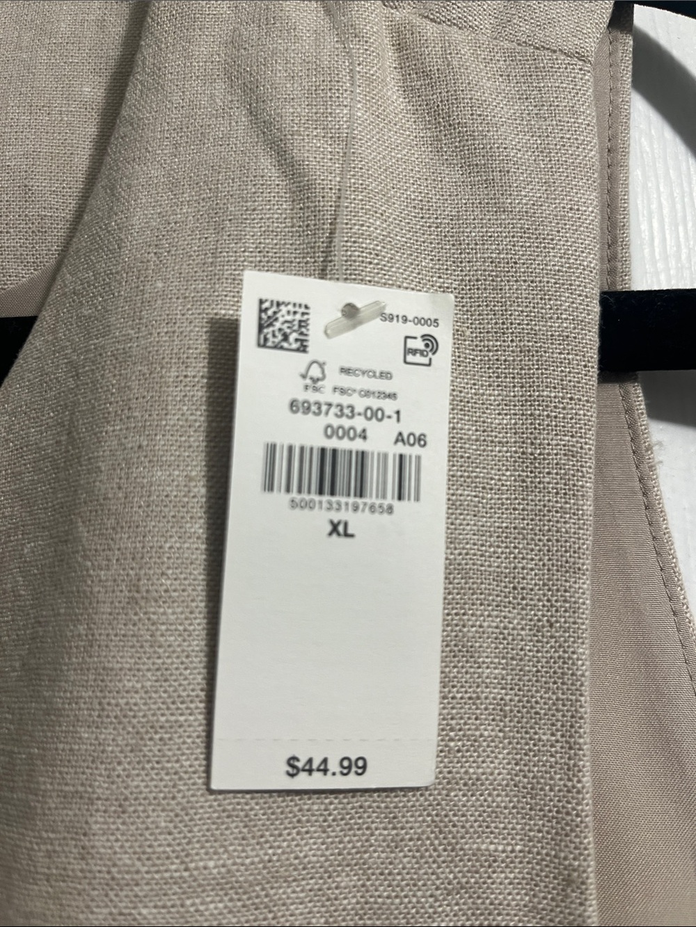 Old Navy Neutral Beige Button-Front Linen Vest - Picture 7 of 7
